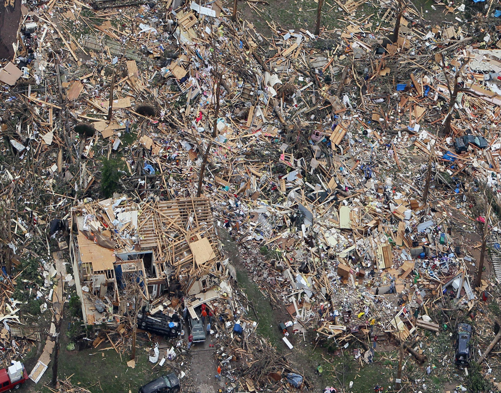 Aerial view of the Joplin tornado damage